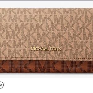 Michael Kors Jet Set Collection Lg Signature Logo Tri-Fold Wallet